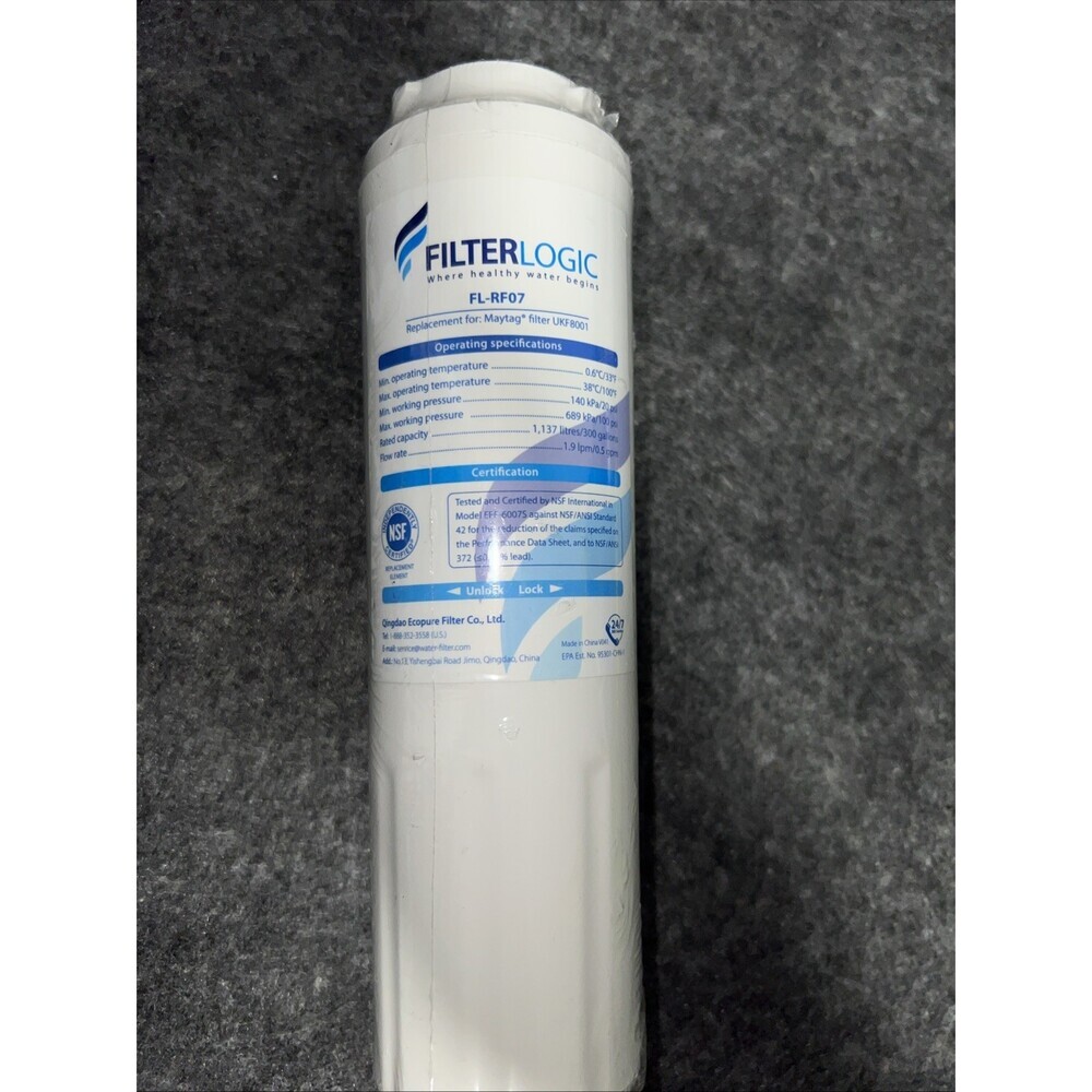 FilterLogic FL-RF07 Refrigerator Water Filter for Maytag UKF8001 New Sealed!